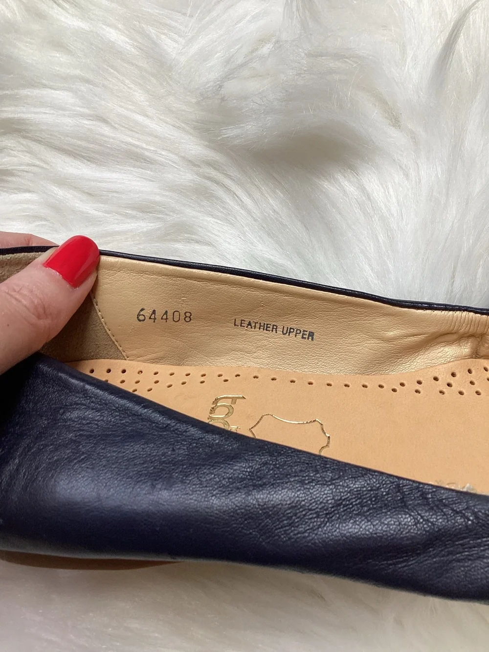 J. Crew CeCe Leather Ballet Flats Navy Blue 9.5 w/Box